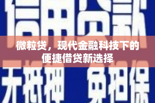 京口微粒贷，现代金融科技下的便捷借贷新选择