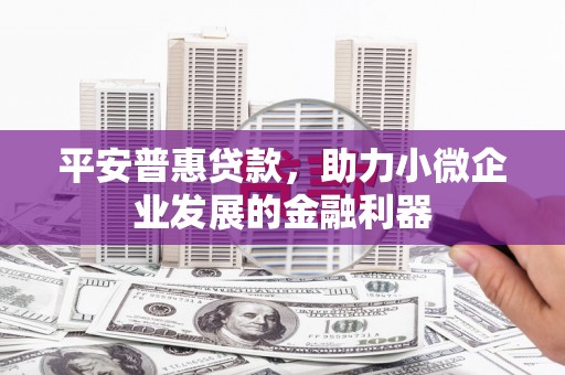 京口平安普惠贷款，助力小微企业发展的金融利器