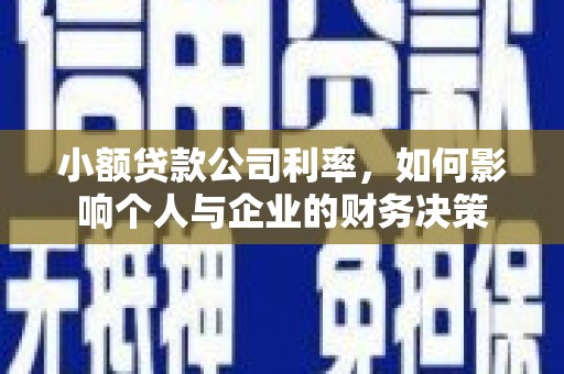 京口小额贷款公司利率，如何影响个人与企业的财务决策