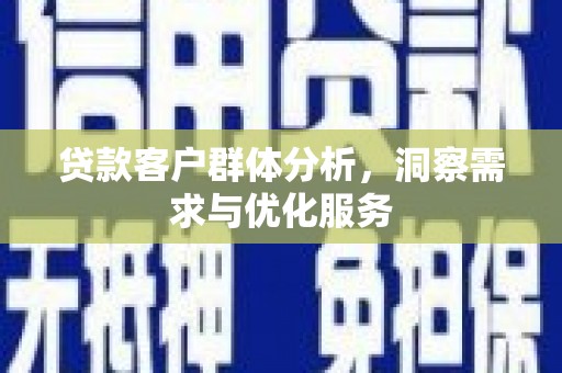 京口贷款客户群体分析，洞察需求与优化服务